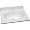 Design House 37x22" Solid White Cultured Marble Vanity Top And Bowl