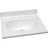 Design House 61 X 22 Solid White Cultured Marble Vanity Top And Bowl, Widespread