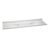 Design House 73 X 22 Solid White Cultured Marble Vanity Top And Double Bowl