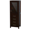 Wyndham Sheffield Espresso 4-Drawer Linen Tower Storage Cabinet 24  Inch