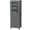 Wyndham Sheffield Dark Gray 4-Drawer Linen Tower Shelved Cabinet 24 Inch