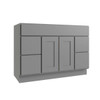 CNC CABINETRY Luxor 2-Door Vanity Cabinet, 48"Wx34.5"Hx21"D, Shaker Misty Grey