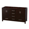 Wyndham Sheffield Espresso Wood Double Bathroom Vanity 60" Without Countertop