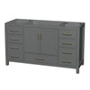 Wyndham Collection Sheffield 60 In. Single Bathroom Vanity (Dark Gray)