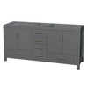 Wyndham Collection Sheffield 72 In. Double Bathroom Vanity (Dark Gray)