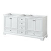 Wyndham Deborah White Double Bath Vanity Without Countertop, Sink And Mirror