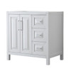 Wyndham Daria White Single Bath Vanity 36" Without Countertop, Sink & Mirror