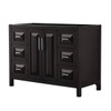 Wyndham Daria Dark Espresso Single Bath Vanity 48" Without Top, Sink & Mirror