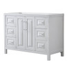 Wyndham Daria White Single Bath Vanity 48" Without Countertop, Sink & Mirror