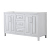 Wyndham Daria White Double Bath Vanity 60" Without Countertop, Sink & Mirror