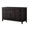 Wyndham Daria Dark Espresso Single Bath Vanity 60" Without Countertop & Mirror