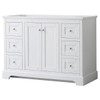 Wyndham Avery 48" White Single Vanity, No Countertop, No Sink