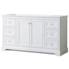 Wyndham Avery 60" White Single Vanity, No Countertop, No Sink