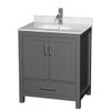 Wyndham Sheffield Dark Gray Single Bathroom Vanity 30" With Square Sink