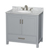 Wyndham Sheffield Gray Single Bathroom Vanity 36" With Countertop & Oval Sink