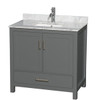 Wyndham Sheffield Dark Gray Single Bathroom Vanity 36" With Square Sink