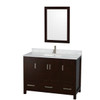 Wyndham Sheffield Espresso Single Bathroom Vanity 48" With Square Sink & Mirror