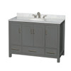 Wyndham Sheffield Dark Gray Single Bathroom Vanity 48" W/Countertop & Oval Sink