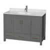 Wyndham Sheffield Dark Gray Single Bathroom Vanity 48" With Countertop & Sink