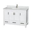 Wyndham Sheffield White Single Bathroom Vanity 48" With Countertop &square Sink