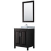 Wyndham Daria Dark Espresso Single Bathroom Vanity 30" With 24" Mirror