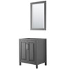 Wyndham Daria Dark Gray Single Bathroom Vanity 30" With 24" Mirror
