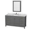 Wyndham Collection Sheffield 60 In. Single Bathroom Vanity W/ Sink And Medicine Cabinet (Dark Gray)