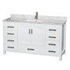 Design House Wyndham Sheffield White Single Bath Vanity 60 Inch With Top, Square Sink