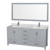 Wyndham Collection Sheffield 72 In. Double Bathroom Vanity W/ 70 In. Mirror (Gray)
