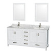 Wyndham Collection Sheffield 72 In. Double Bathroom Vanity W/ Mirrors (White)