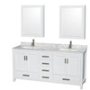 Wyndham Collection Sheffield 72 In. Double Bathroom Vanity W/ Top And Medicine Cabinets (White)