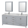 Wyndham Sheffield Gray Double Bath Vanity 80 Inch With Top And Medicine Cabinet