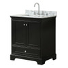 Wyndham Deborah Dark Espresso Single Bath Vanity 30  Inch With Top,square Sink