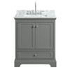 Wyndham Deborah Dark Gray Single Bath Vanity 30 Inch With Top, Square Sink