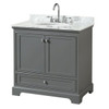 Wyndham Deborah Dark Gray Single Bath Vanity 36 Inch With Top, Oval Sink