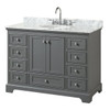 Wyndham Deborah Dark Gray Single Bath Vanity 48 Inch With Top, Oval Sink