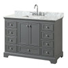 Wyndham Deborah Dark Gray Single Bath Vanity 48 Inch With Top, Square Sink