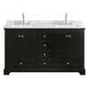 Wyndham Deborah Dark Espresso Double Bath Vanity 60 Inch With Top, Square Sink