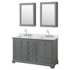 Wyndham Deborah Dark Gray Double Bath Vanity With Top And Medicine Cabinet