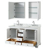 Wyndham Deborah White Double Bath Vanity 60 Inch With Top And Medicine Cabinets (Mirror Included)