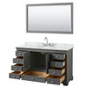 Wyndham Deborah Dark Gray Single Bath Vanity With Top, Oval Sink, Mirror