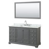 Wyndham Deborah Dark Gray Single Bath Vanity 60 Inch With Top, 58 Inch Mirror