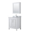 Wyndham Daria White Single Bath Vanity 30" With Countertop & Square Sink
