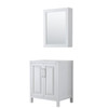 Wyndham Daria White Single Bath Vanity 30" With Medicine Cabinet