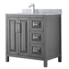 Wyndham Daria Dark Gray Single Bath Vanity 36" With Countertop & Square Sink