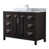 Wyndham Daria Dark Espresso Single Bath Vanity 48" With Countertop &square Sink