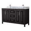 Wyndham Daria Dark Espresso Double Bath Vanity 60" With Countertop &square Sink