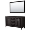 Wyndham Daria Dark Espresso Double Bath Vanity 60" With 58" Mirror