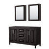 Wyndham Daria Dark Espresso Double Bath Vanity 60" With Medicine Cabinet