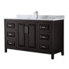 Wyndham Daria Dark Espresso Single Bath Vanity 60" With Countertop &square Sink